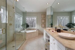 Master bath in luxury home